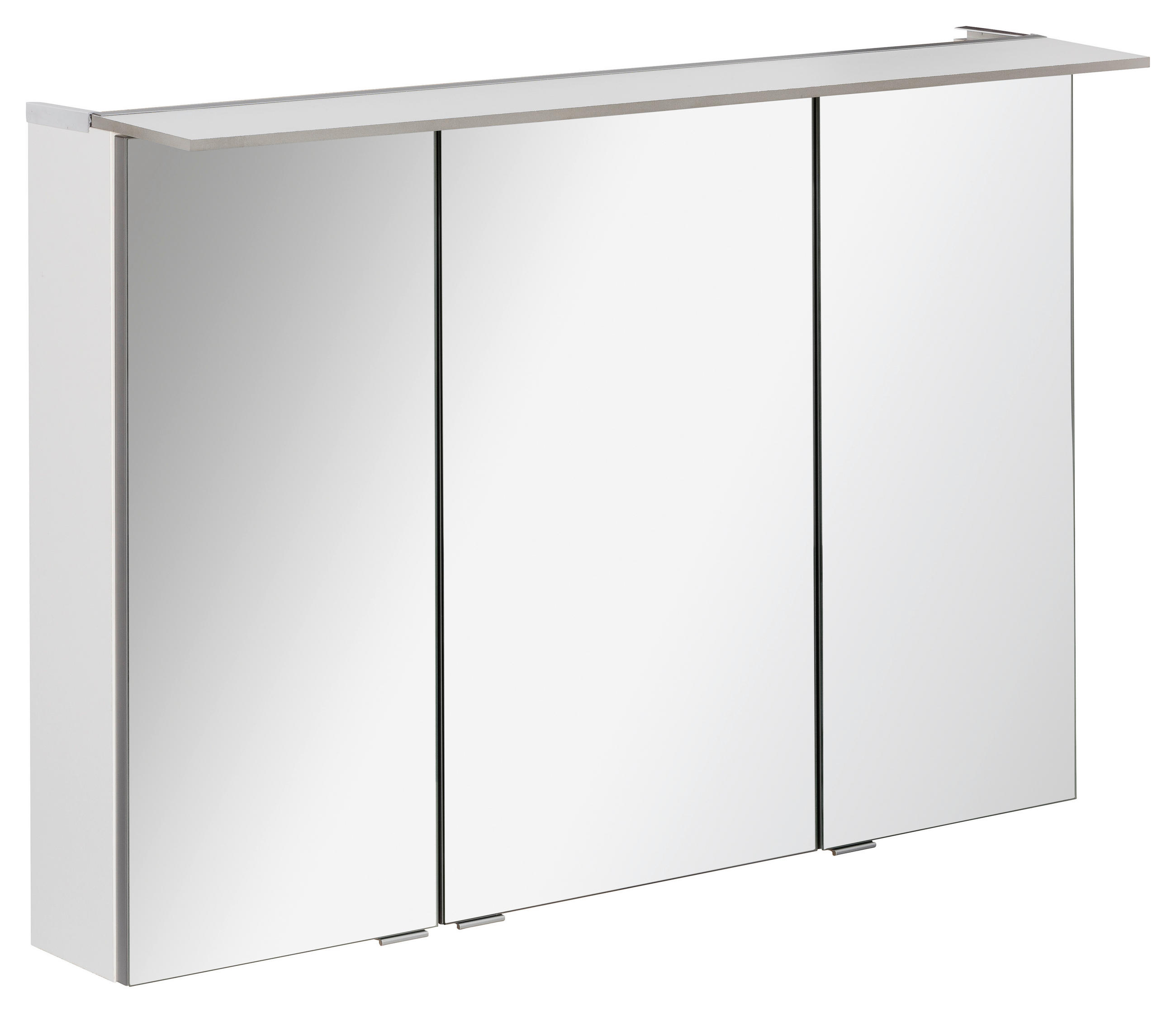 SPIEGELSCHRANK 100/69,5/23,5 cm  - Silberfarben/Weiß, MODERN, Glas/Holzwerkstoff (100/69,5/23,5cm) - MID.YOU