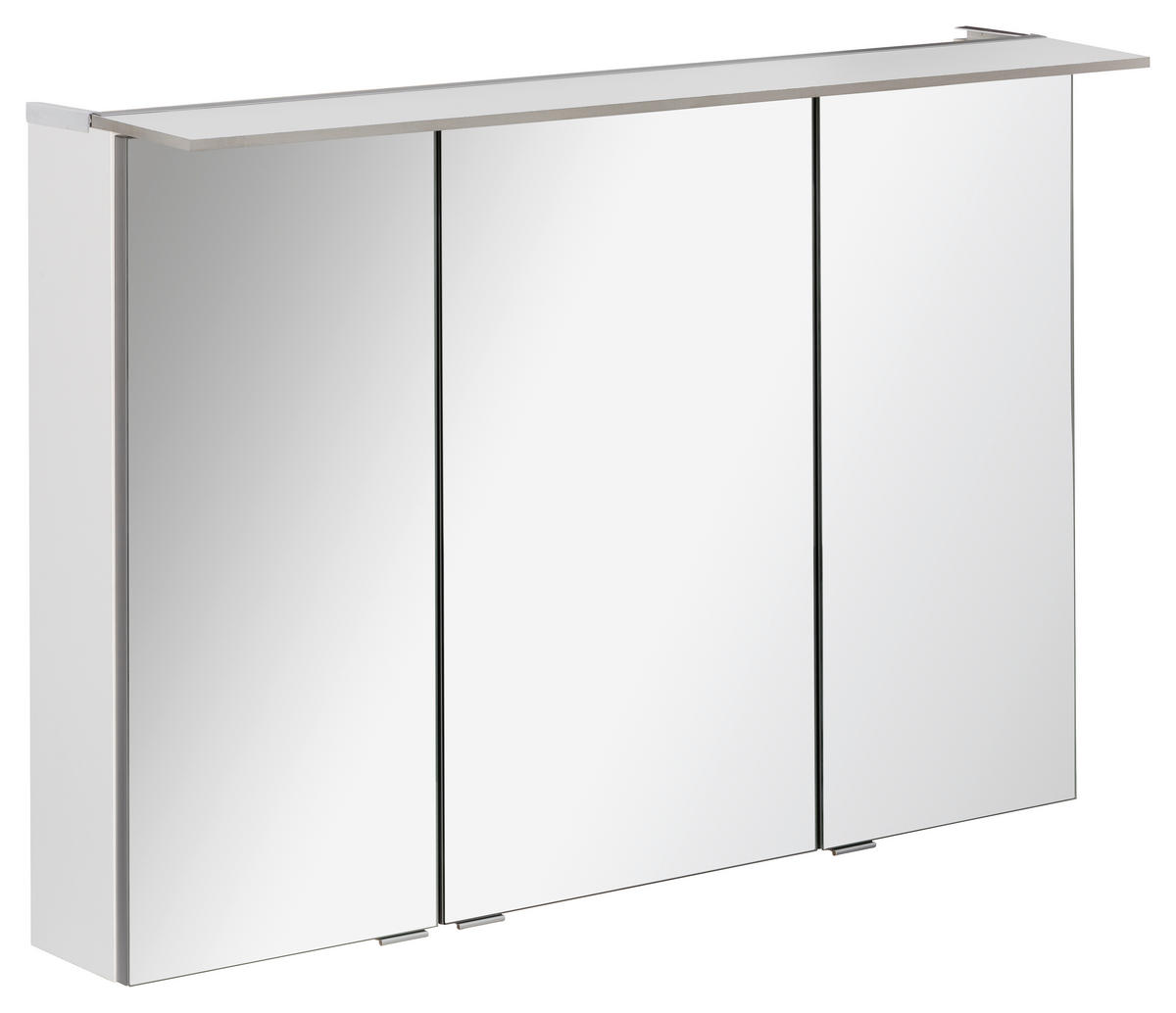 SPIEGELSCHRANK 100/69,5/23,5 cm  - Silberfarben/Weiß, MODERN, Glas/Holzwerkstoff (100/69,5/23,5cm) - MID.YOU