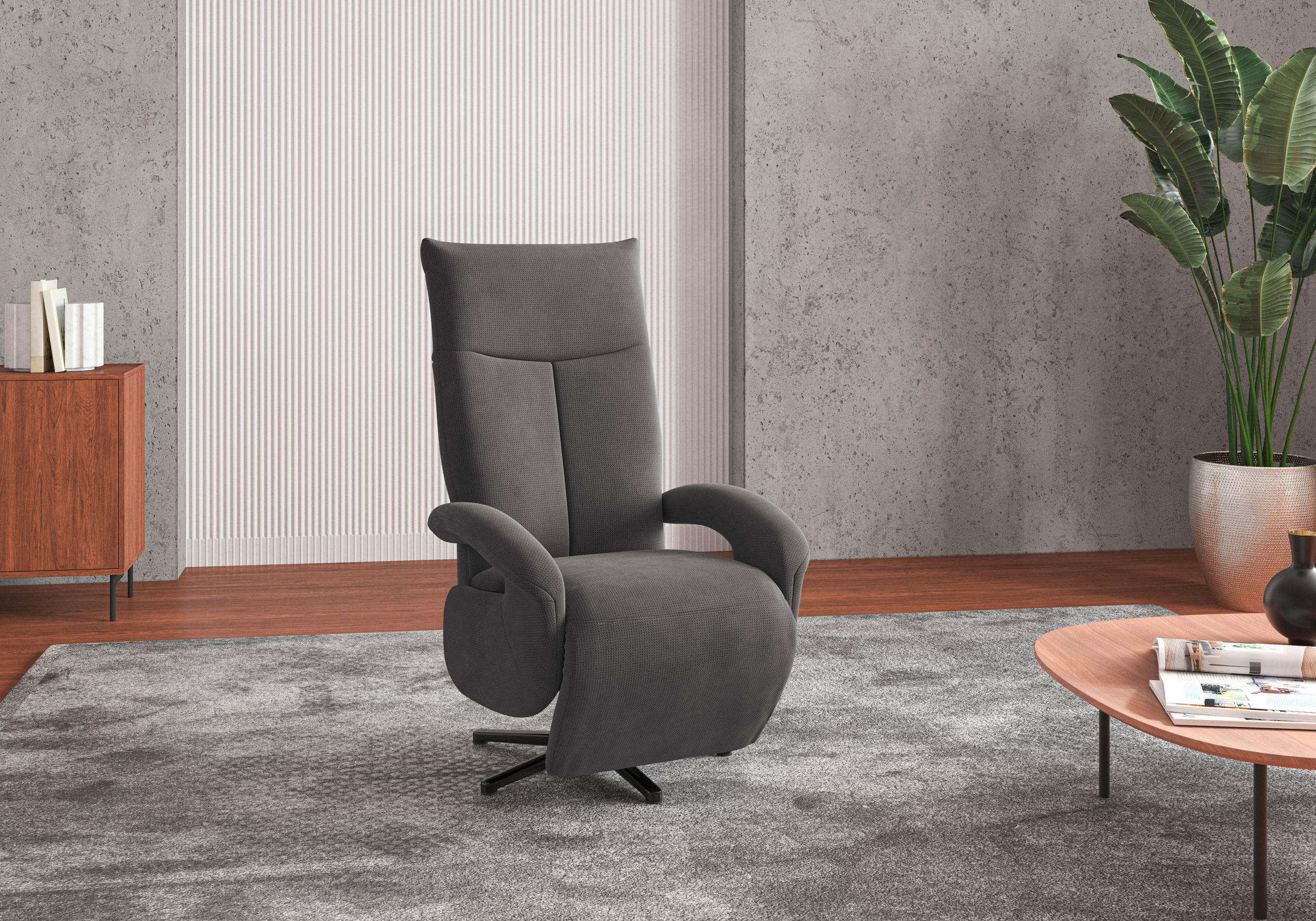 SESSEL in Flachgewebe Grau  - Schwarz/Grau, KONVENTIONELL, Textil/Metall (74/112/82cm) - Sit & More
