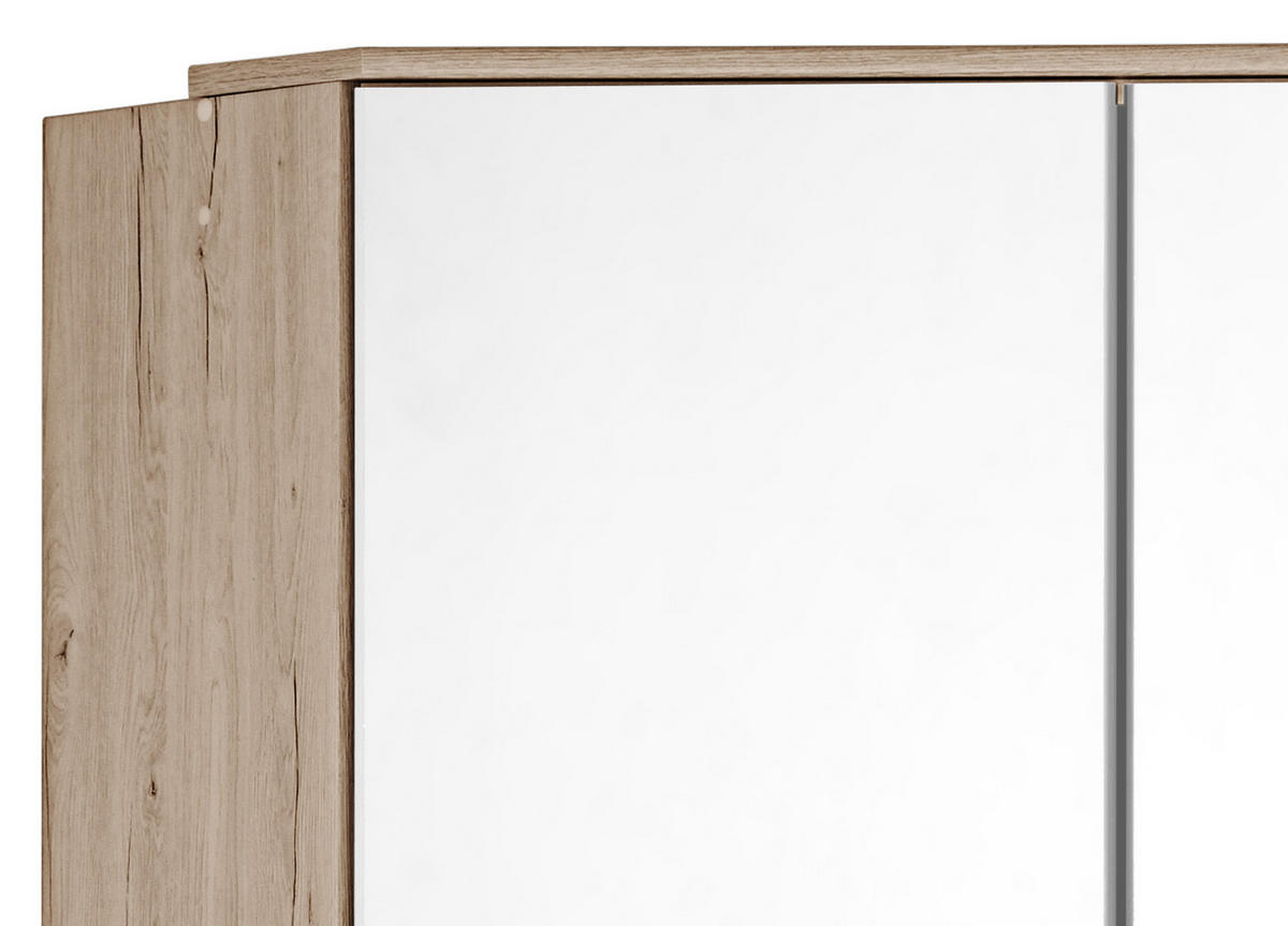 ECKKLEIDERSCHRANK  - Weiss/Eichefarben, Design, Holzwerkstoff/Kunststoff (95/198cm) - MID.YOU