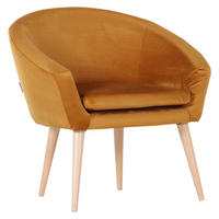 SESSEL Flachgewebe Goldfarben  - Goldfarben/Naturfarben, Design, Holz/Textil (73/73/66cm) - Livetastic