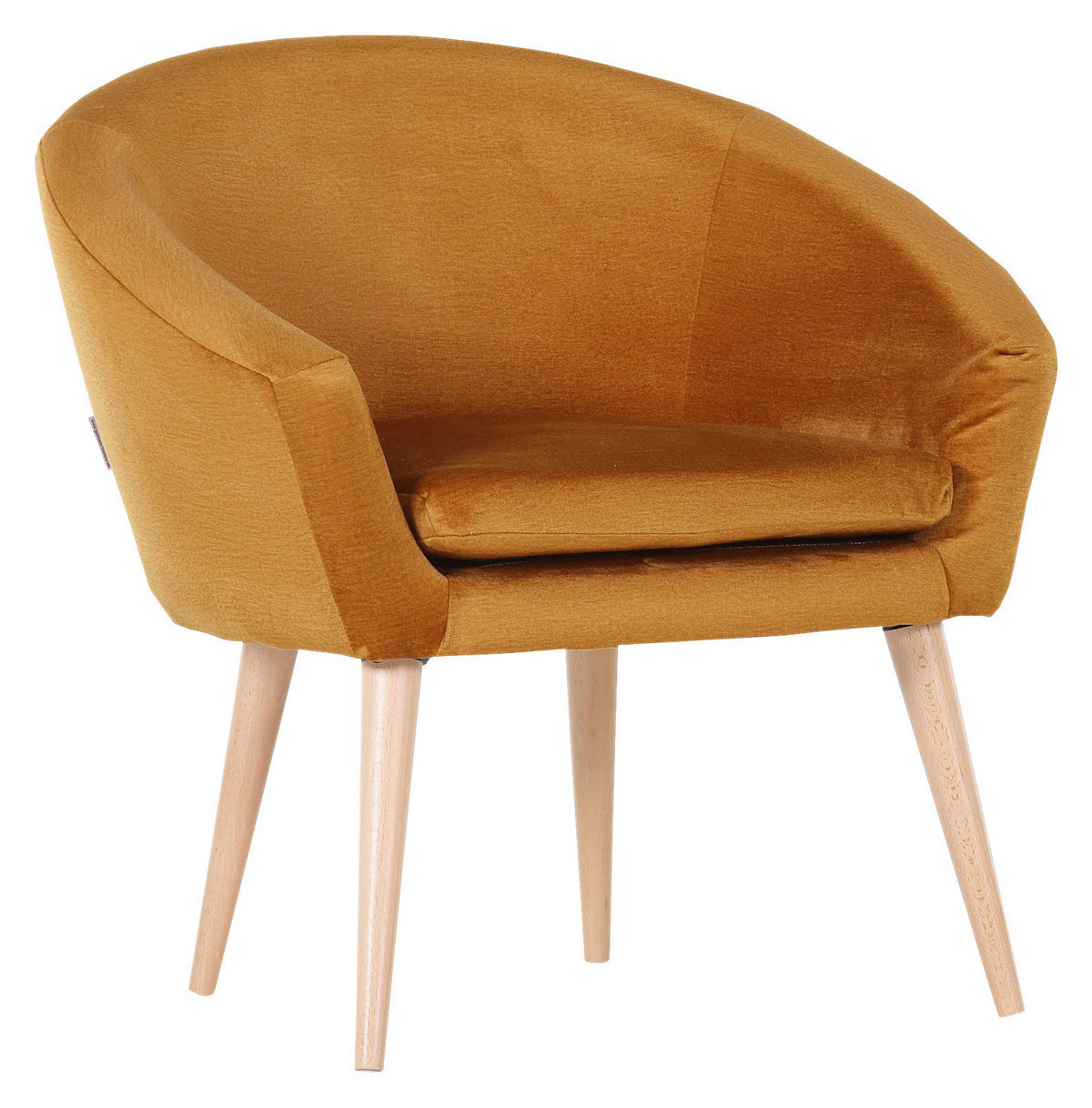 SESSEL Flachgewebe Goldfarben  - Goldfarben/Naturfarben, Design, Holz/Textil (73/73/66cm) - Livetastic