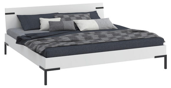 BETT 200/200 cm  in Weiß  - Schwarz/Weiß, Design, Holzwerkstoff/Metall (200/200cm) - Xora