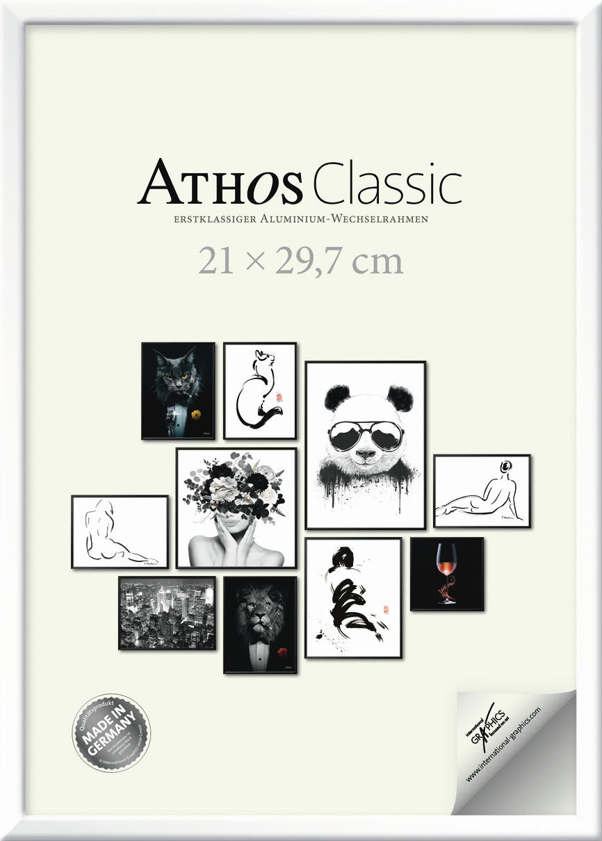 XXXLutz Bilderrahmen Athos Classic+ Weiß Hochglanz 21x30x1.8 cm