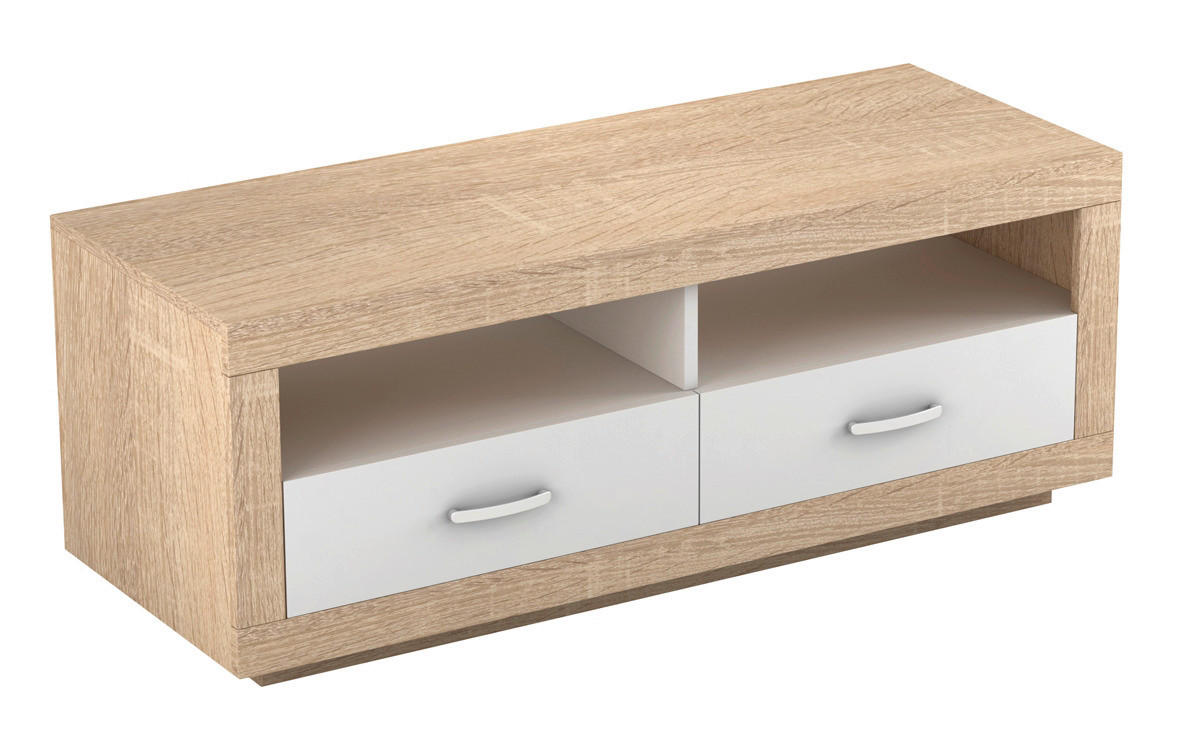 TV ELEMENT boje hrasta   - bijela/srebrne boje, Design, drvni materijal/plastika (120/45/45cm) - Boxxx