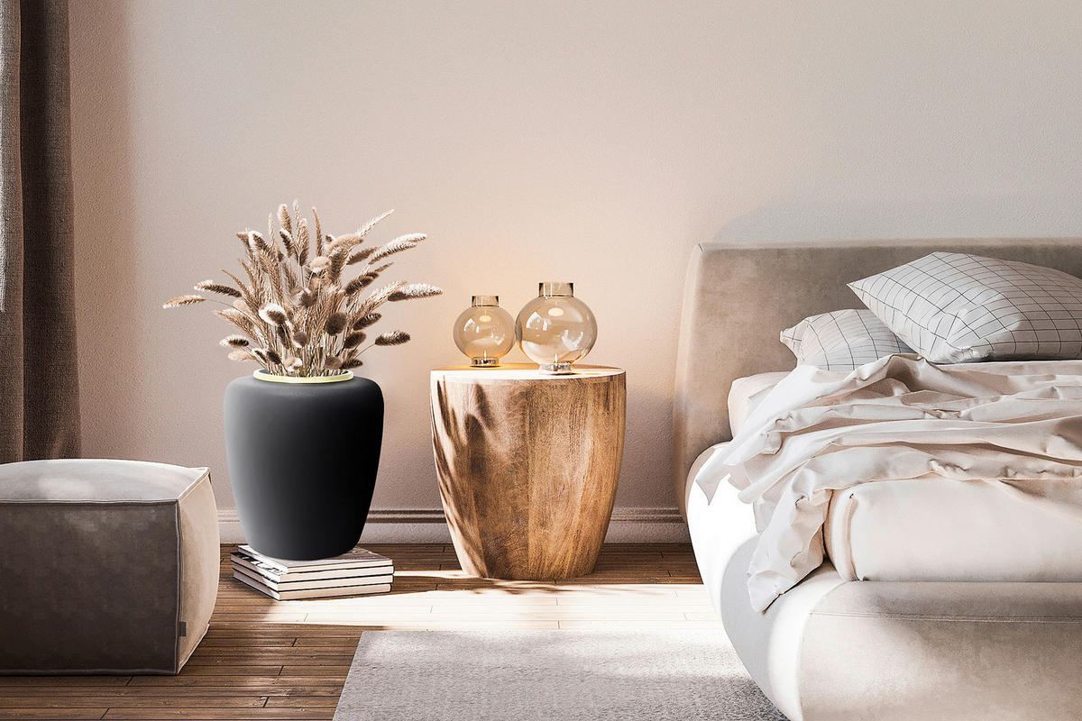 VASE  - Roségold/Schwarz, Trend, Metall (33,5/35cm) - Kayoom