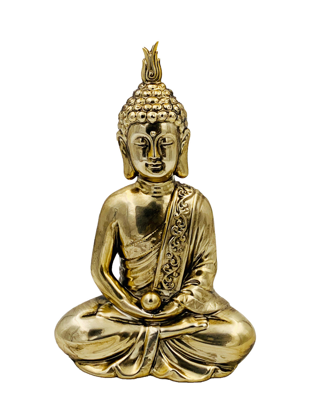 Buddha  - auriu, Natur, ceramică (17/27/10cm)