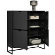 HIGHBOARD in 120/130/40 cm - Anthrazit/Schwarz, Design, Holzwerkstoff/Metall (120/130/40cm) - Novel