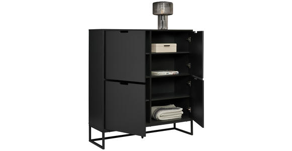 HIGHBOARD in 120/130/40 cm - Anthrazit/Schwarz, Design, Holzwerkstoff/Metall (120/130/40cm) - Novel