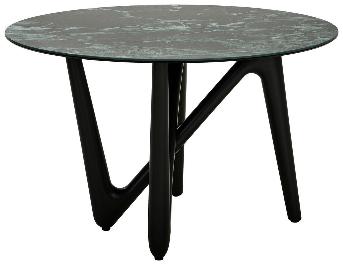 ESSTISCH in Metall, Keramik 119/119/75 cm  - Dunkelgrün/Anthrazit, Design, Keramik/Metall (119/119/75cm) - Dieter Knoll