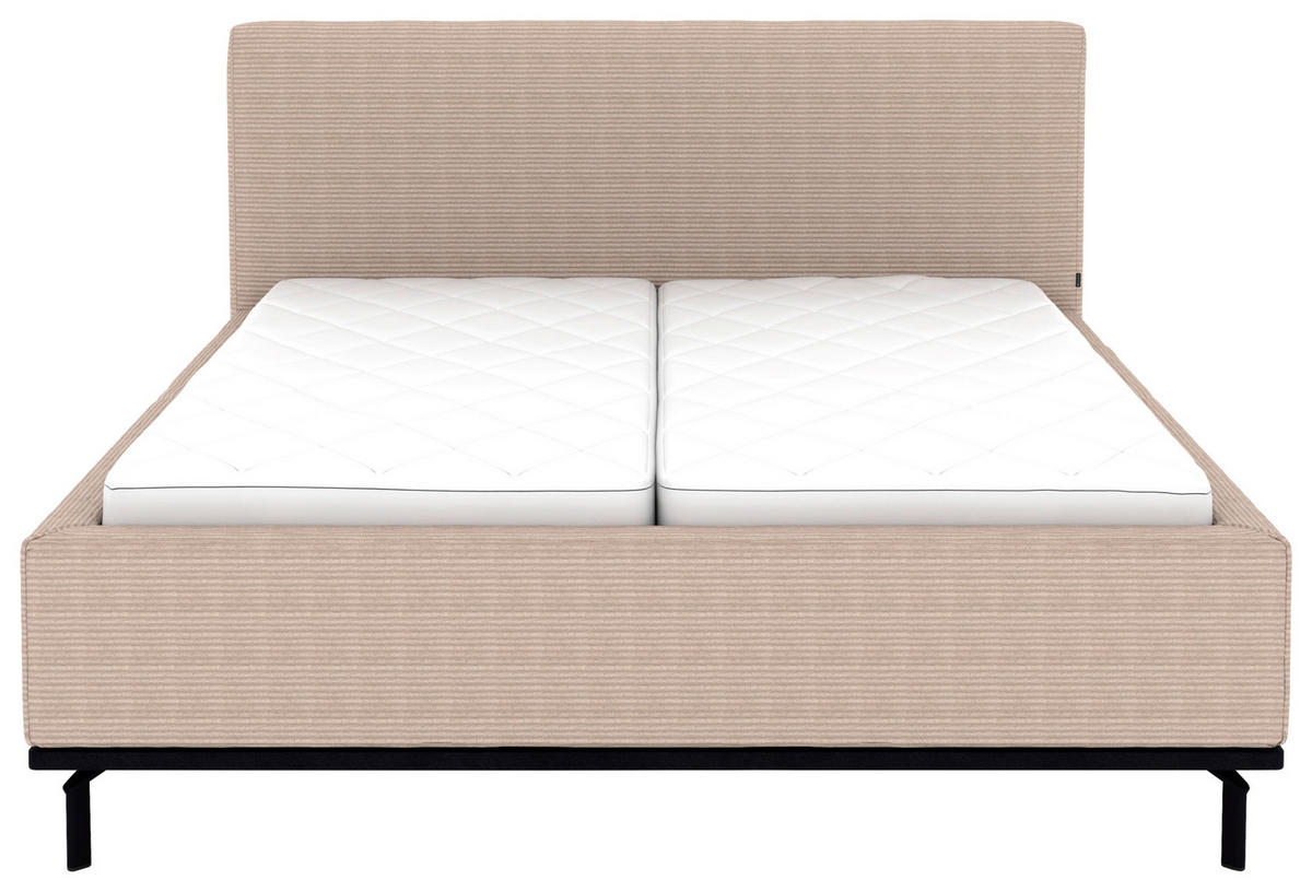 POLSTERBETT Matratze, Lattenrost, Bettkasten 180/200 cm  in Taupe  - Taupe/Graphitfarben, Design, Holz/Textil (180/200cm) - Musterring
