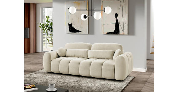 SCHLAFSOFA Webstoff Greige  - Greige/Schwarz, KONVENTIONELL, Kunststoff/Textil (262/93/117cm) - Carryhome