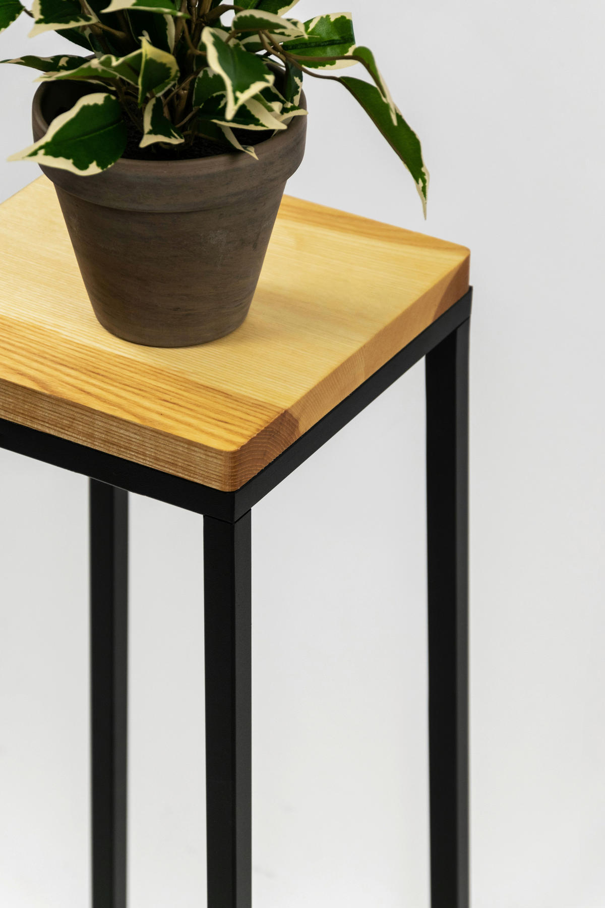 BLUMENSTÄNDER in Holz, Metall  - Schwarz, Basics, Holz/Metall (19/62/19cm)