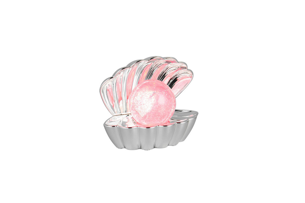 LED-TISCHLEUCHTE Shelly 17,5/15/12,5 cm   - Chromfarben/Transparent, Trend, Kunststoff (17,5/15/12,5cm)