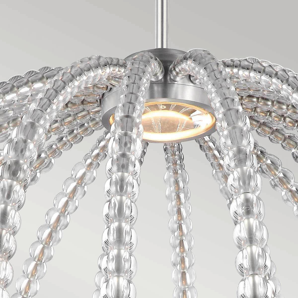 HÄNGELEUCHTE 81.3/108 cm    - Nickelfarben, Design, Glas/Metall (81.3/108cm) - Elstead Lighting