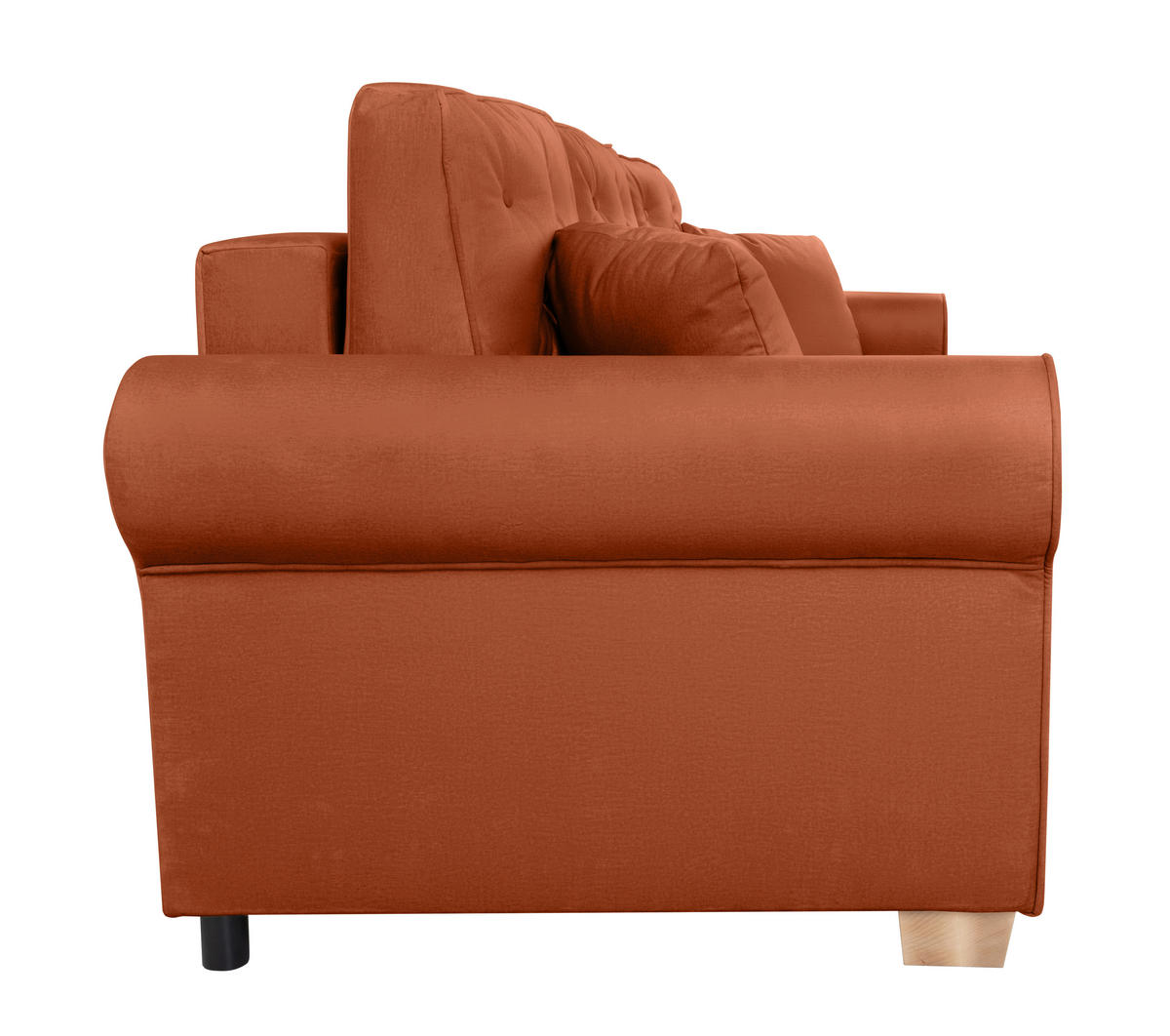 SCHLAFSOFA  mit Bettkasten erhältlich, Liegefunktion, Rücken echt, Armteil links, Armteil rechts Terracotta  - Buchefarben/Terracotta, Design, Holz/Textil (240/94/98cm) - MID.YOU