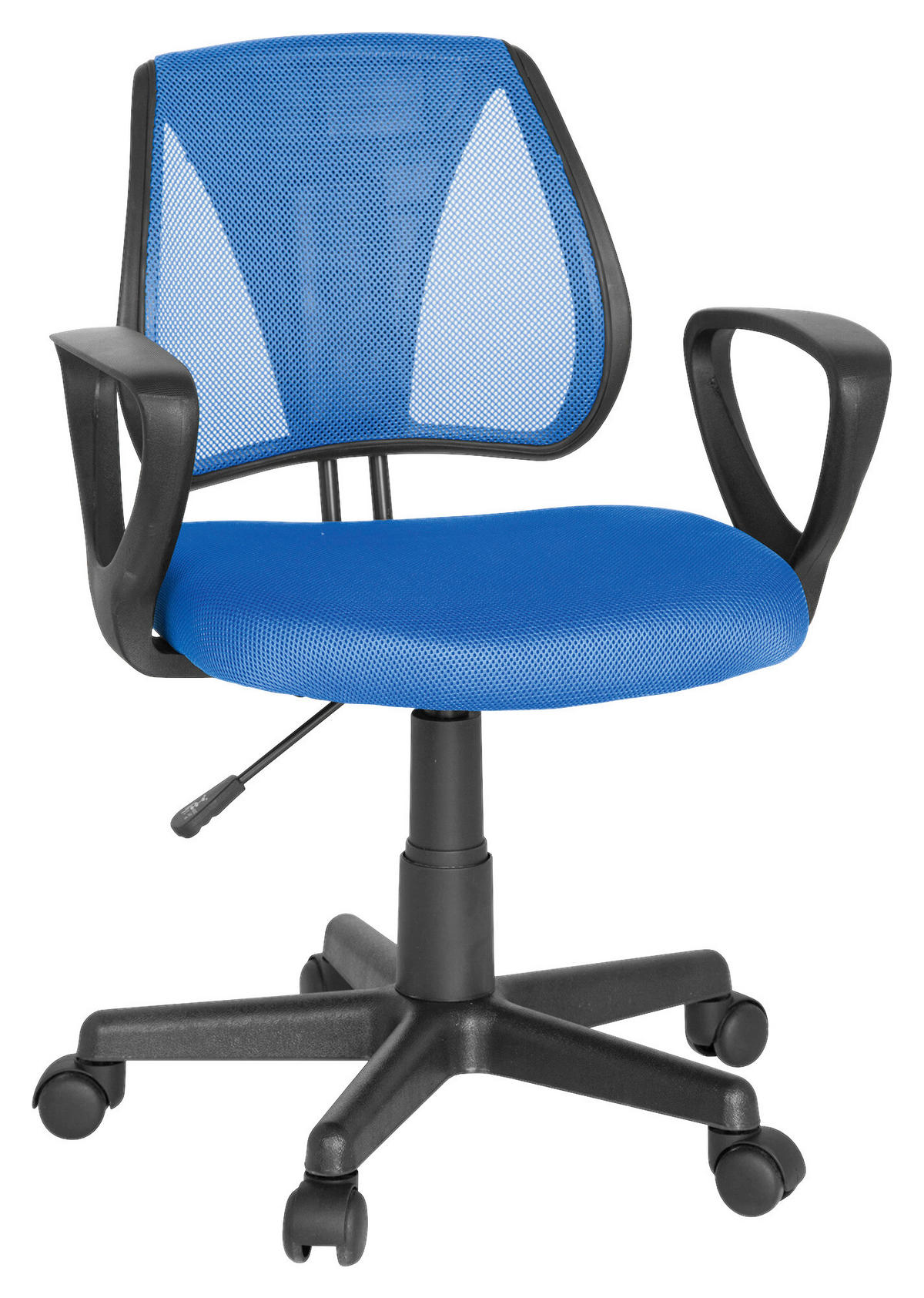 JUGENDDREHSTUHL Blau  - Blau/Schwarz, Basics, Kunststoff (58/75-92/45cm) - MID.YOU