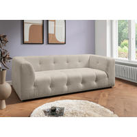 2,5-SITZER in Mikrofaser Taupe  - Taupe/Schwarz, Design, Kunststoff/Textil (218/72/95cm) - Livetastic