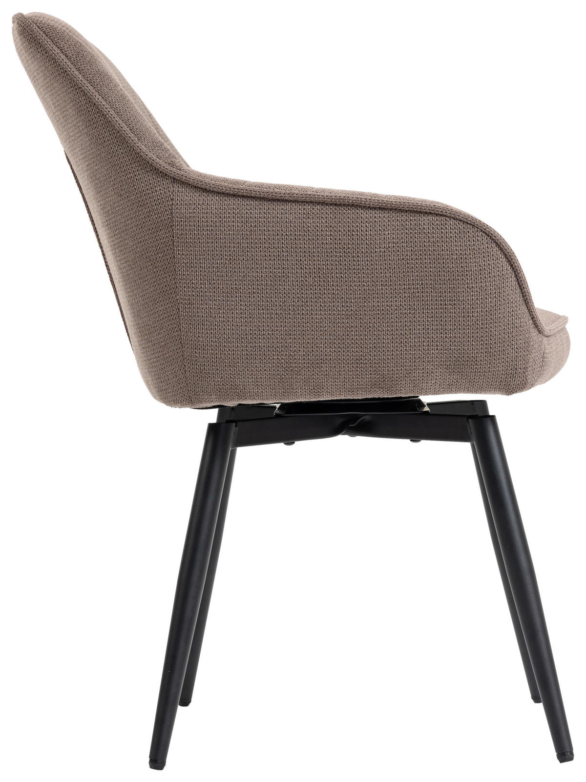 ARMLEHNSTUHL  Sitzfläche 180° drehbar   - Taupe/Schwarz, MODERN, Textil/Metall (63/83/63cm) - Livetastic