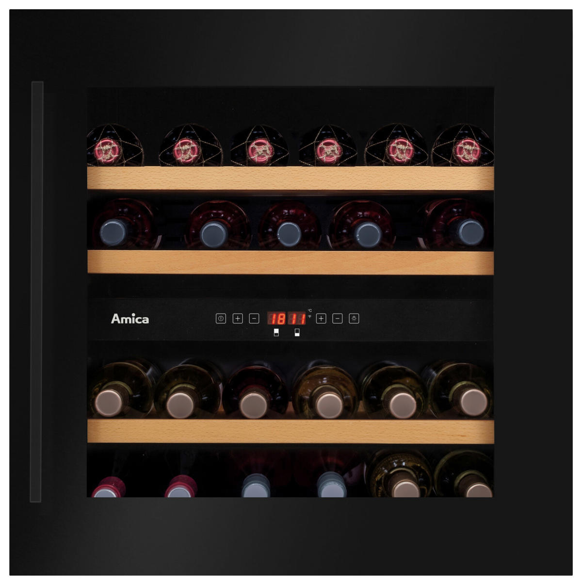 WEINKÜHLSCHRANK WK341212S  - Schwarz, Basics, Glas (59/59,5/60,8cm) - Amica