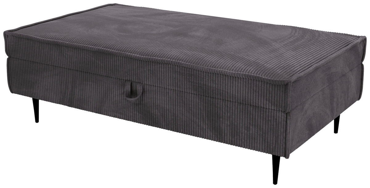 HOCKER in Textil Graphitfarben  - Schwarz/Graphitfarben, Design, Textil/Metall (135/45/75cm) - Livetastic