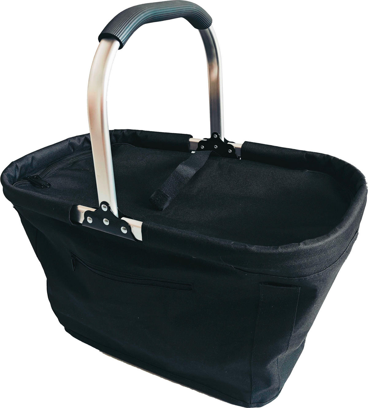 NÁKUPNÝ KOŠÍK čierna - čierna, Basics, kov/textil (50/27/27cm) - Boxxx
