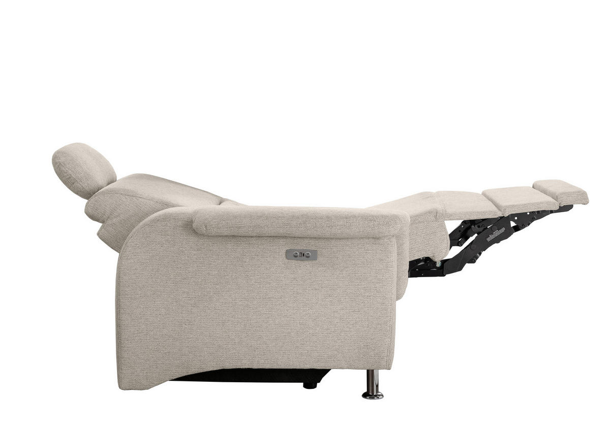 ECKSOFA in Chenille Beige  - Chromfarben/Beige, Modern, Textil/Metall (231/165cm) - Livetastic