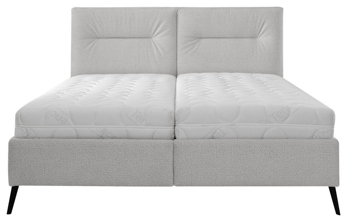 KÁRPITOZOTT ÁGY 180/200 cm  szürkésfehér  - natúr színű/fekete, Basics, textil/fa (180/200cm) - Esposa