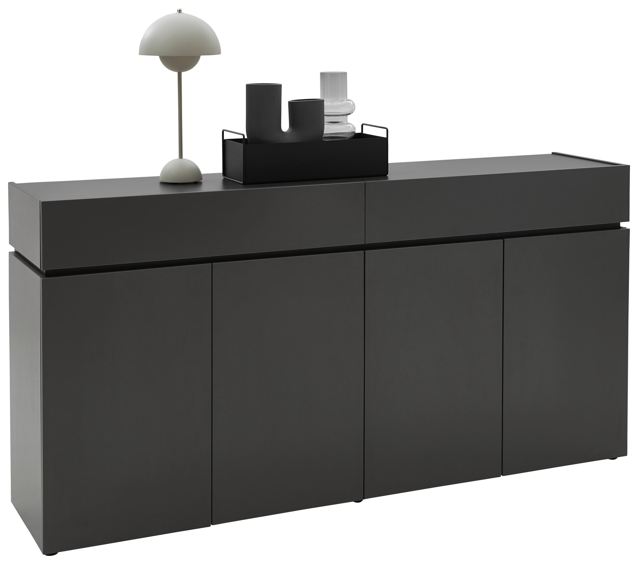 SCHUHSCHRANK Graphitfarben - Schwarz/Graphitfarben, Design, Holzwerkstoff/Kunststoff (180/92/40cm) - Voleo