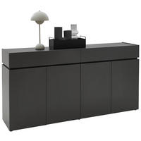 SCHUHSCHRANK Graphitfarben  - Schwarz/Graphitfarben, Design, Holzwerkstoff/Kunststoff (180/92/40cm) - Voleo