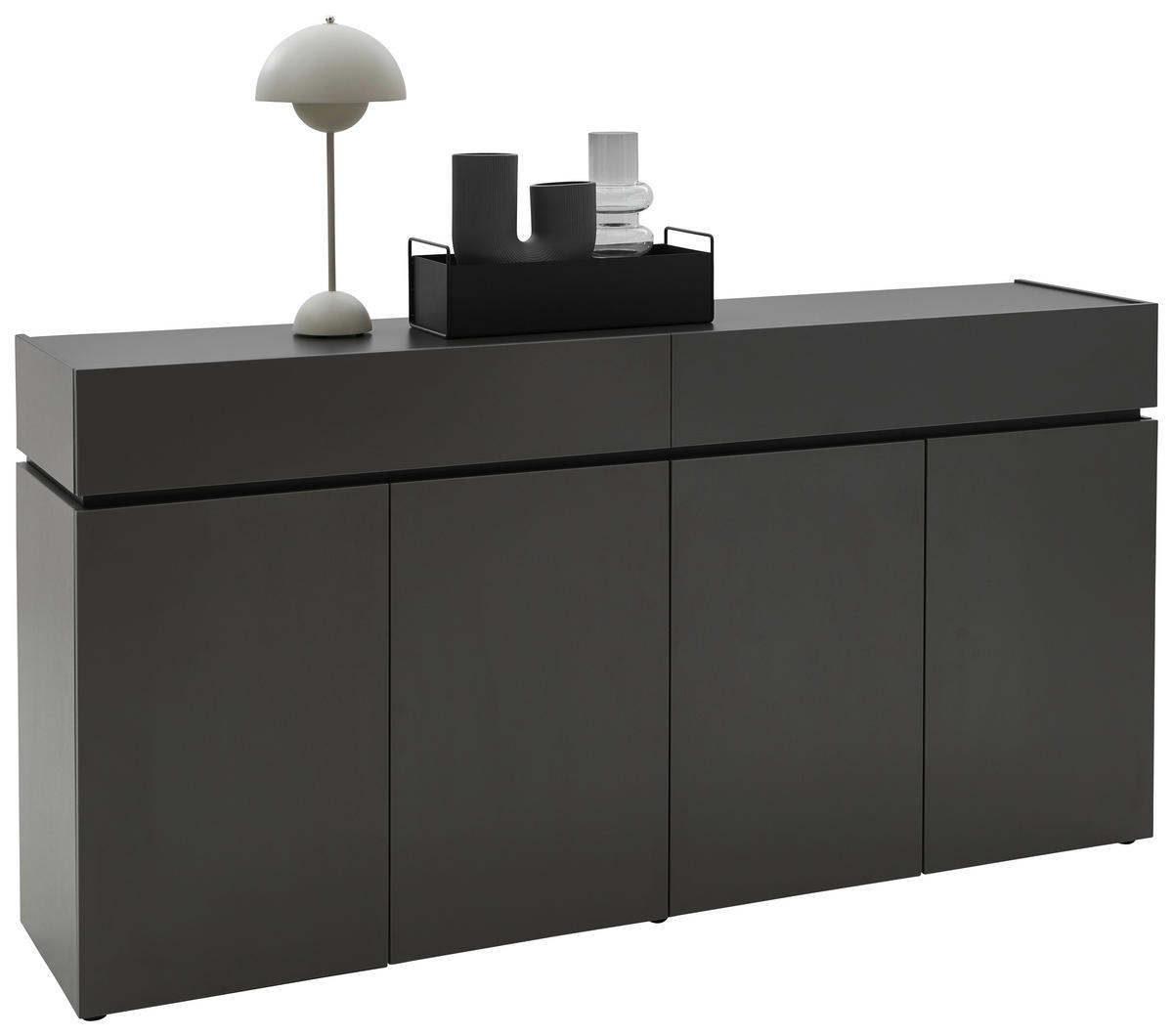 SCHUHSCHRANK Graphitfarben  - Schwarz/Graphitfarben, Design, Holzwerkstoff/Kunststoff (180/92/40cm) - Voleo