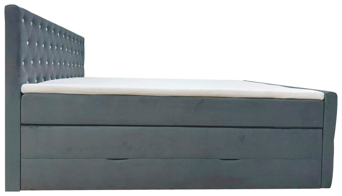 BOXSPRINGBETT 140/200 cm  in Graphitfarben  - Graphitfarben, MODERN, Textil (140/200cm) - Livetastic