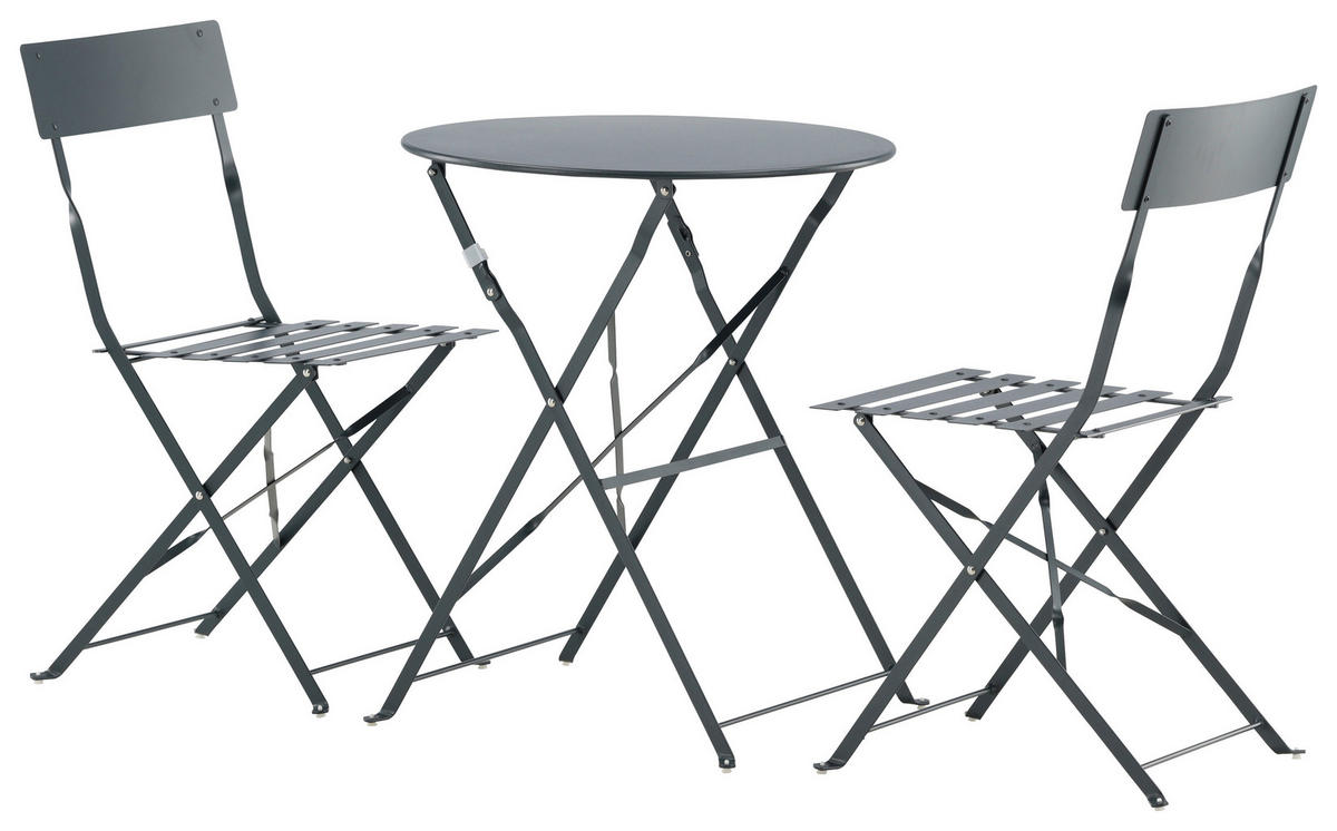 BALKONSET  - Dunkelgrau, KONVENTIONELL, Metall - Gardenson