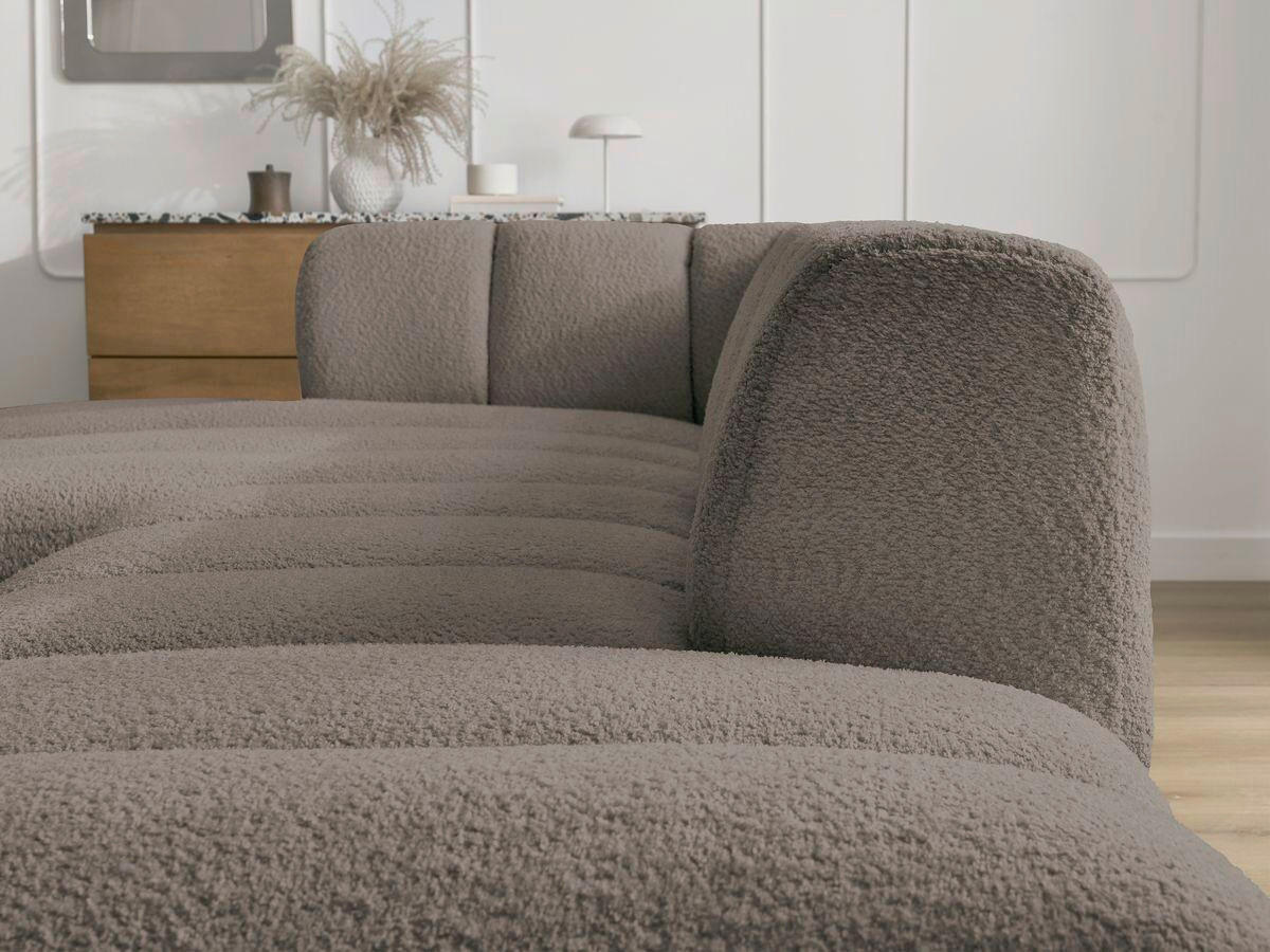 ECKSOFA  ANNECY Taupe Bouclé  - Taupe/Schwarz, MODERN, Kunststoff/Textil (170/262cm)