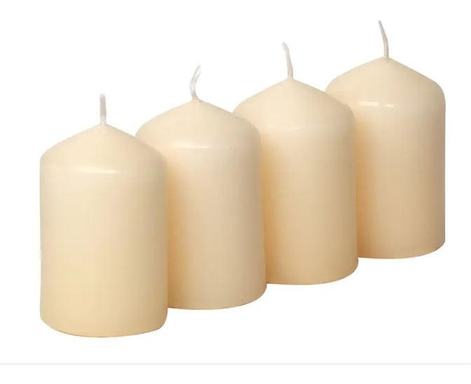 STUMPENKERZE 5,7/9 cm  - Champagner, KONVENTIONELL (5,7/9cm)