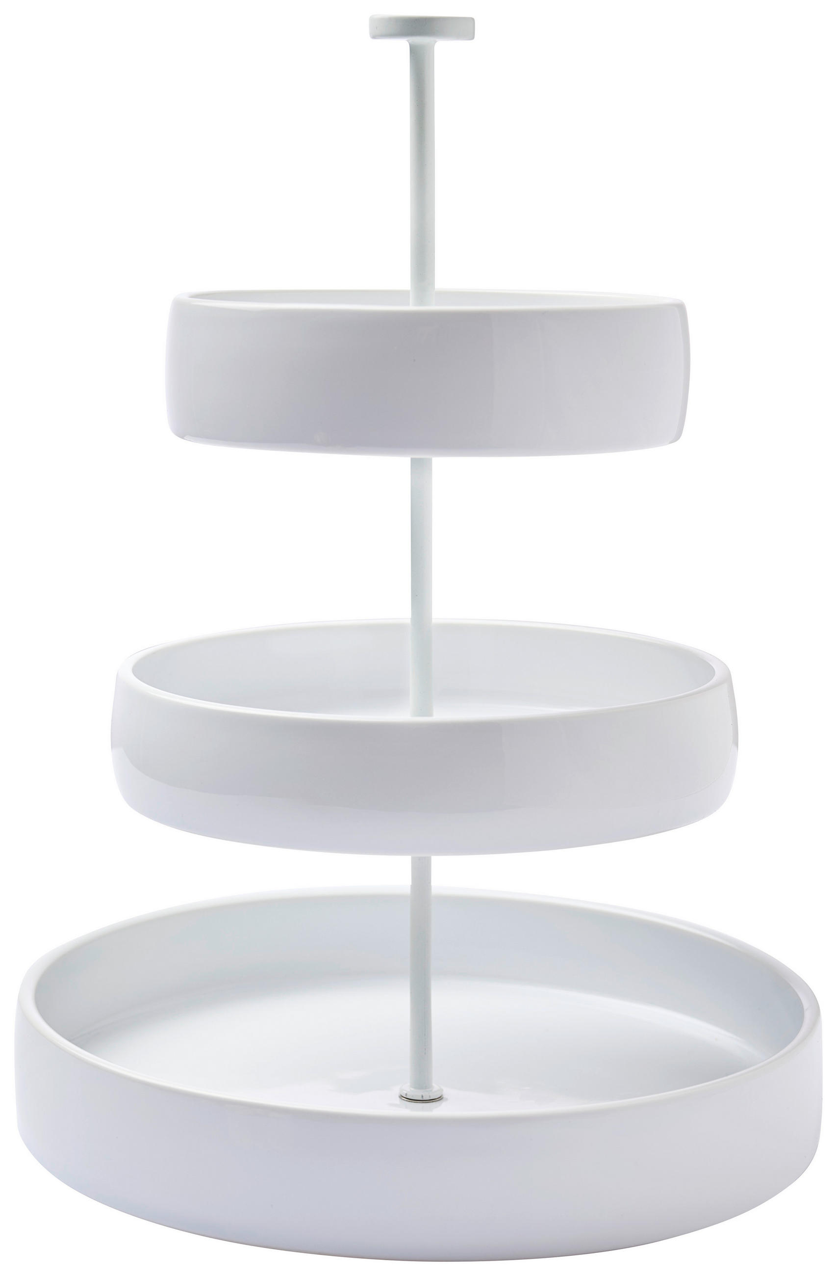 ETAGERE 3-stöckig - Weiß, Trend, Keramik/Metall (24,5/34,9cm) - Novel
