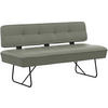 SITZBANK 165/88/66 cm Echtleder Graugrün  - Schwarz/Graugrün, Design, Leder/Metall (165/88/66cm) - Moderano