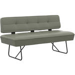 SITZBANK in Metall, Leder Graugrün  - Schwarz/Graugrün, Design, Leder/Metall (165/88/66cm) - Moderano