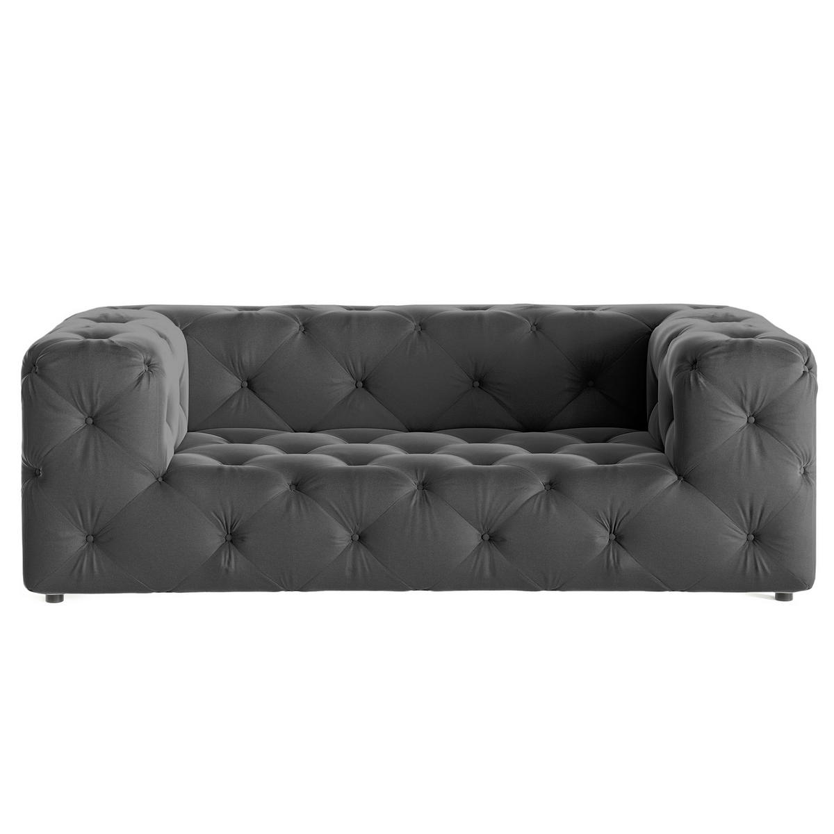 2-SITZER-SOFA Fresco Samt Schwarz  - Schwarz, Design, Kunststoff/Textil (193/71/100cm) - P & B
