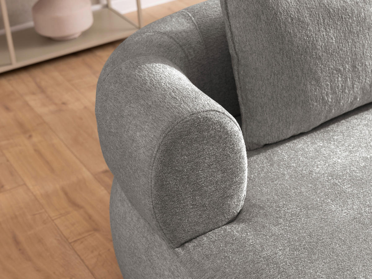 XXL-SESSEL Chenille Grau    - Schwarz/Grau, Design, Kunststoff/Textil (122/76/156cm) - Livetastic
