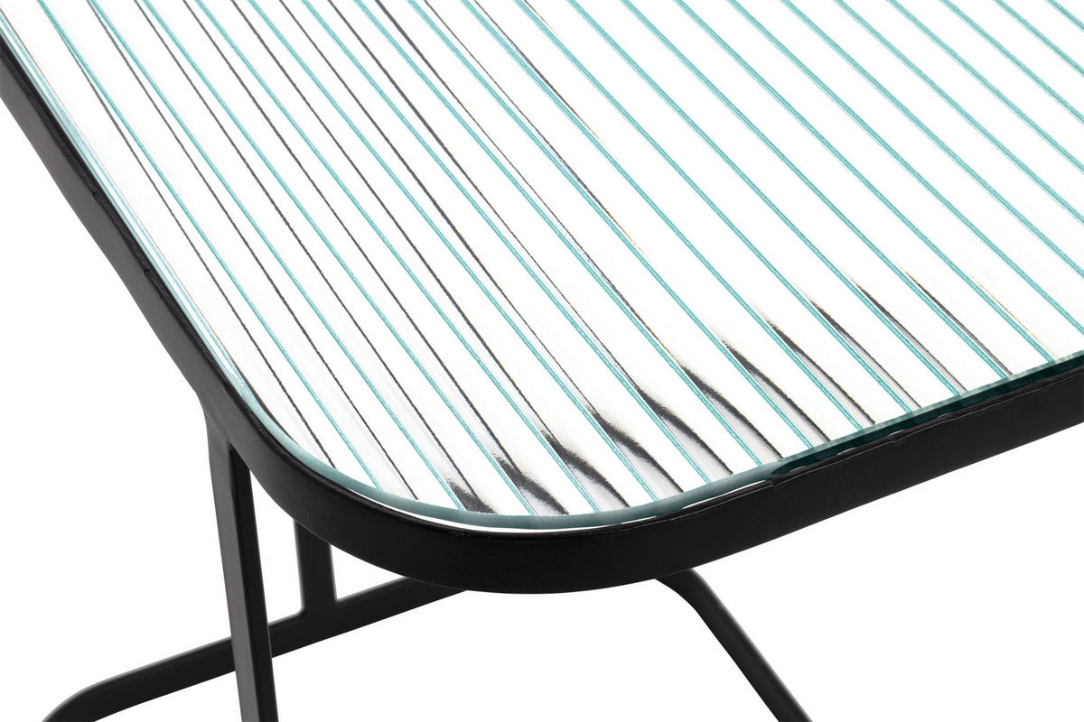 BEISTELLTISCHSET rechteckig Schwarz  - Schwarz, Design, Glas/Metall (48-49/27-32/39-51cm)