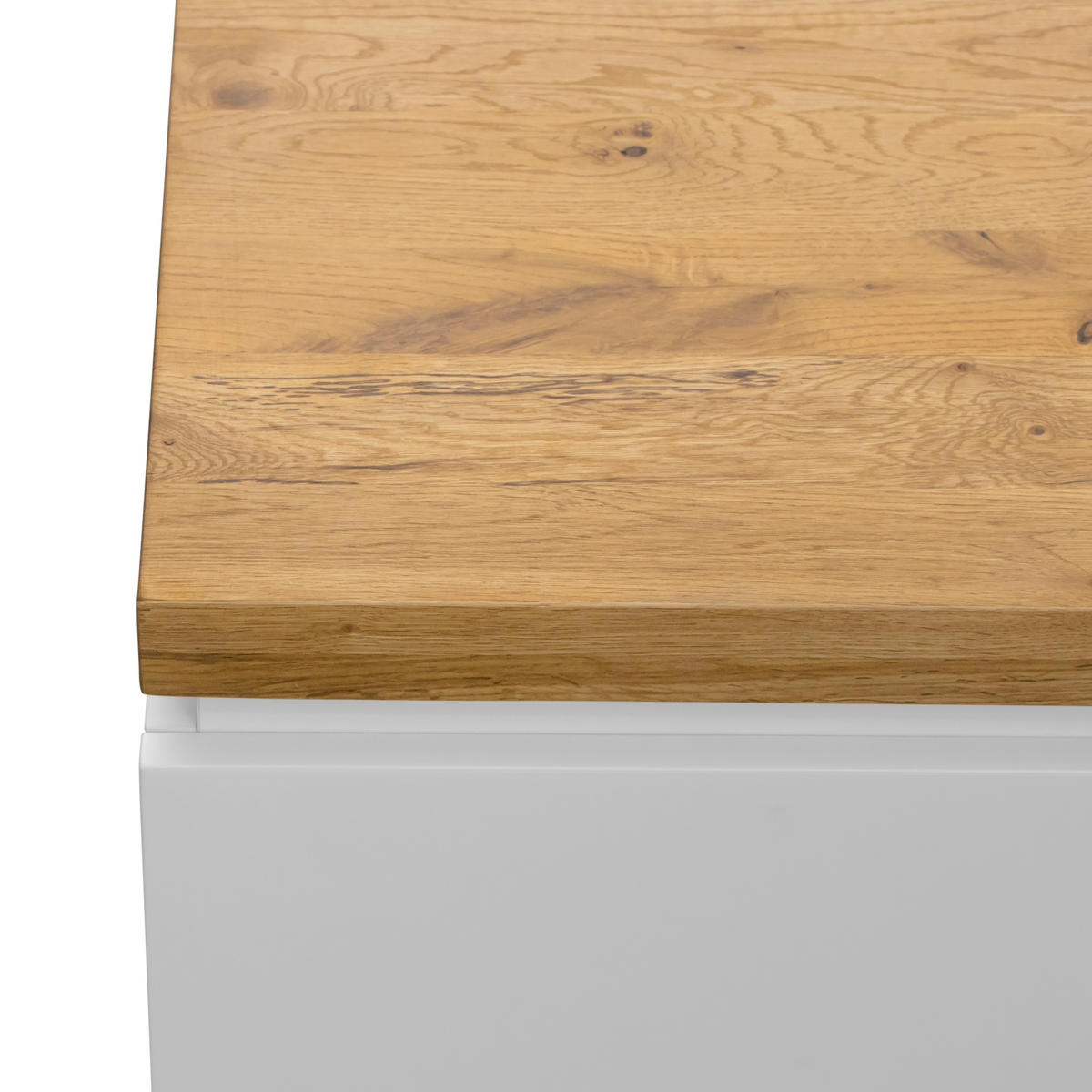 NACHTSCHRANK 50/47/41,5 cm Eiche massiv  - Eichefarben/Weiß, KONVENTIONELL, Holz/Holzwerkstoff (50/47/41,5cm) - Novel