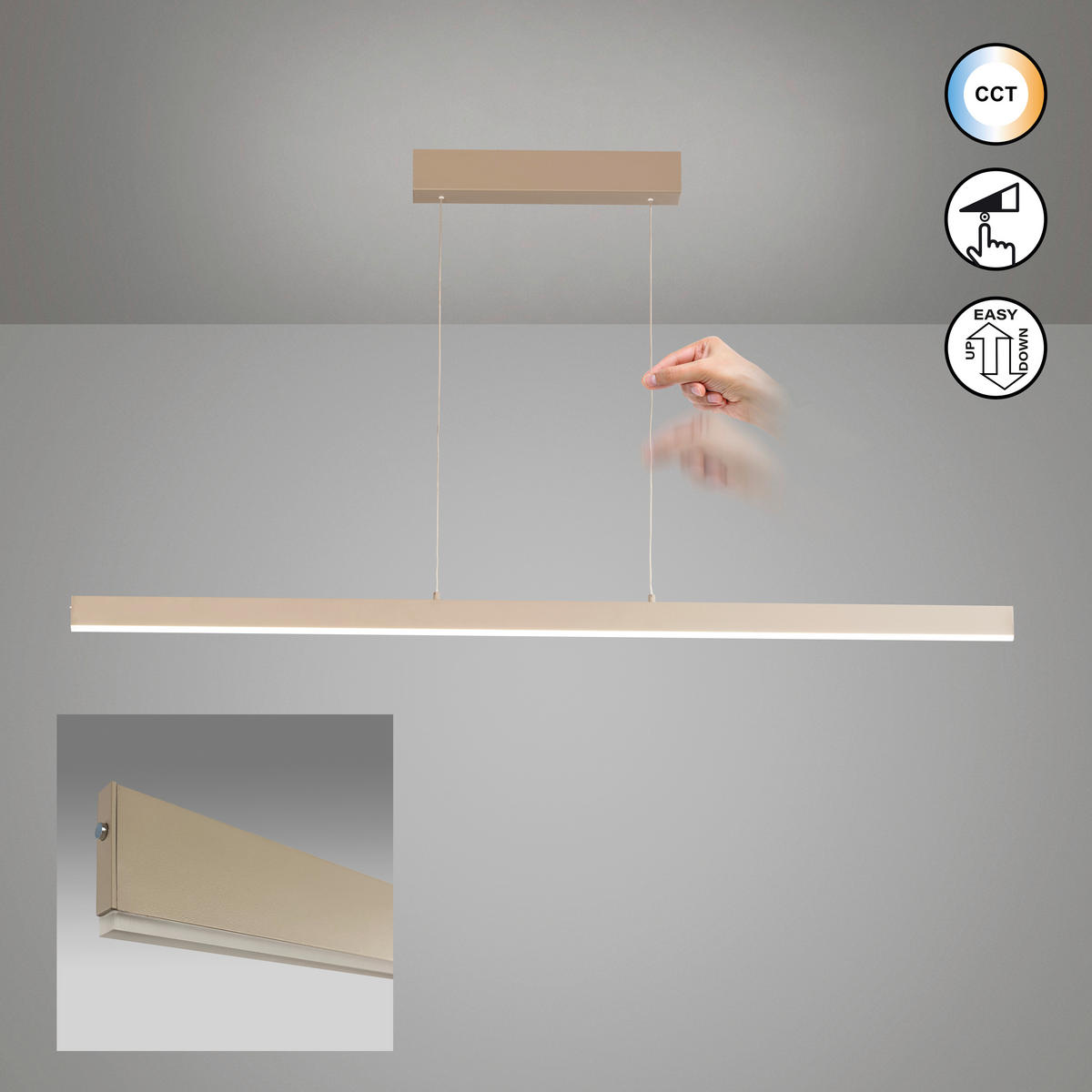 LED-HÄNGELEUCHTE    - Chromfarben/Nickelfarben, Design, Glas/Metall (6,5/115cm) - Fischer & Honsel