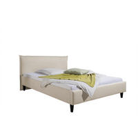 POLSTERBETT 100/200 cm,  in Beige,  - Beige/Schwarz, MODERN, Holz/Textil (100/200cm) - Livetastic