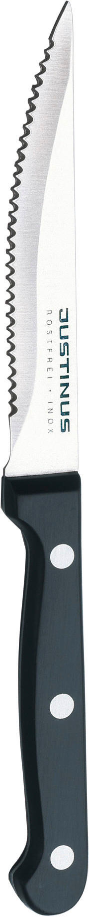 NOŽ ZA BIFTEK  11 cm   - boja nerđajućeg čelika/crna, Konvencionalno, metal/plastika (11cm) - Justinus