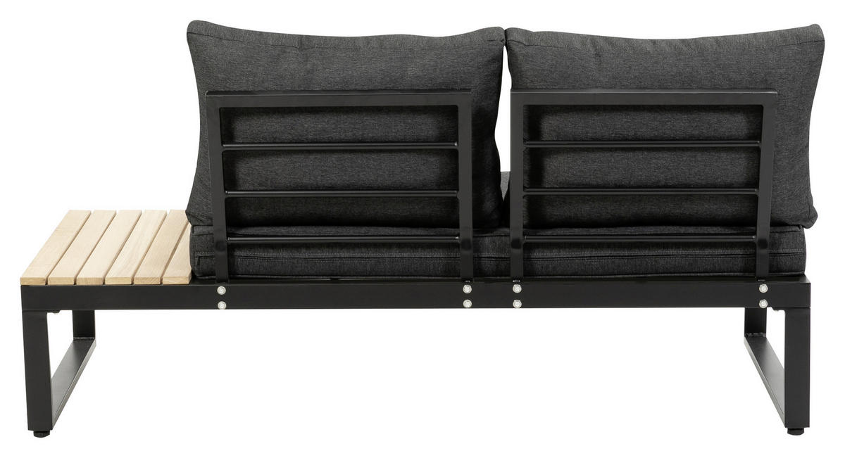 LOUNGEGARNITUR Akazie massiv, Hartholz Aluminium  - Anthrazit/Braun, MODERN, Holz/Textil (178/68/228,5cm) - Gardenson