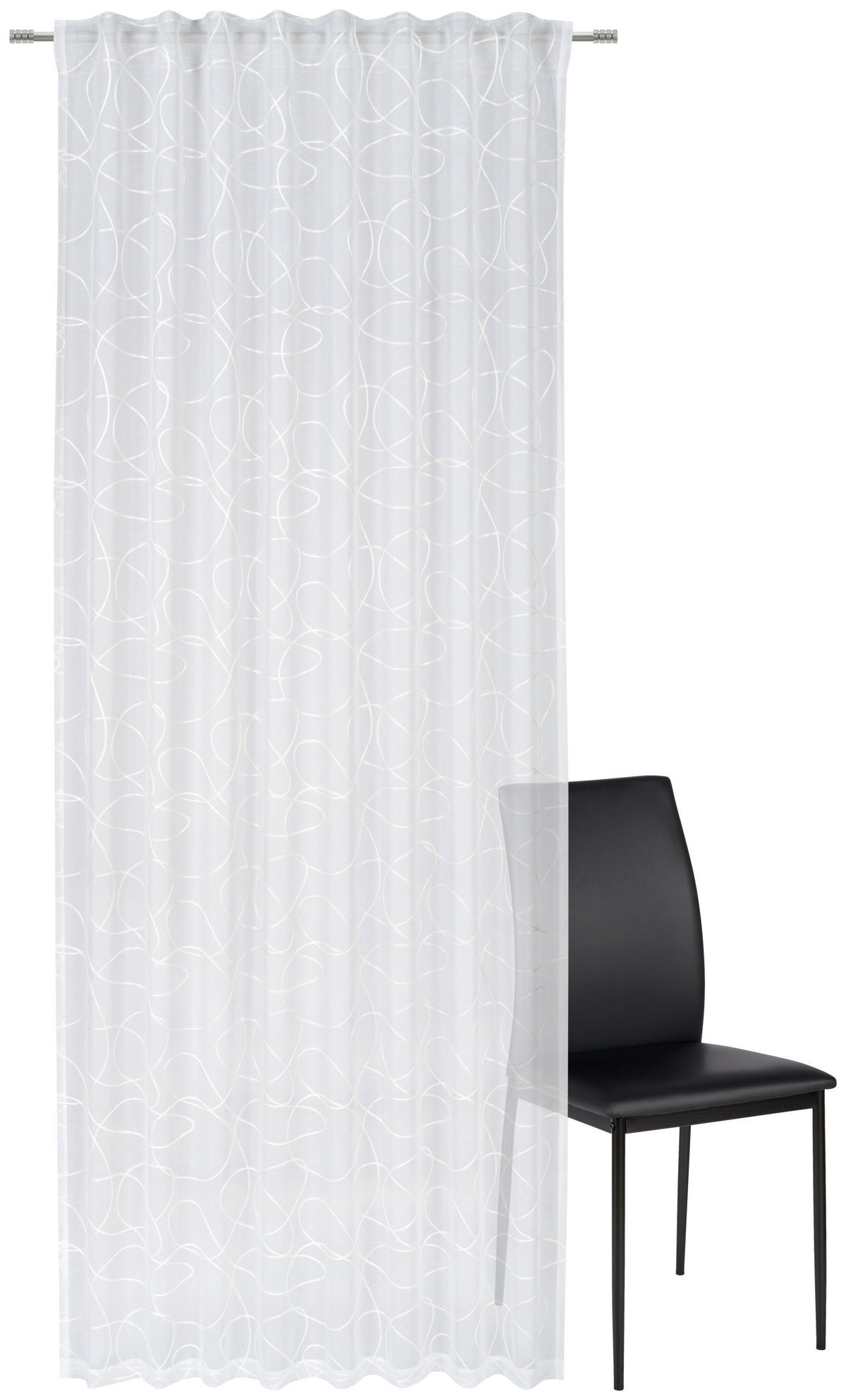 FERTIGVORHANG transparent  - Weiss, Design, Textil (135/245cm) - Esposa