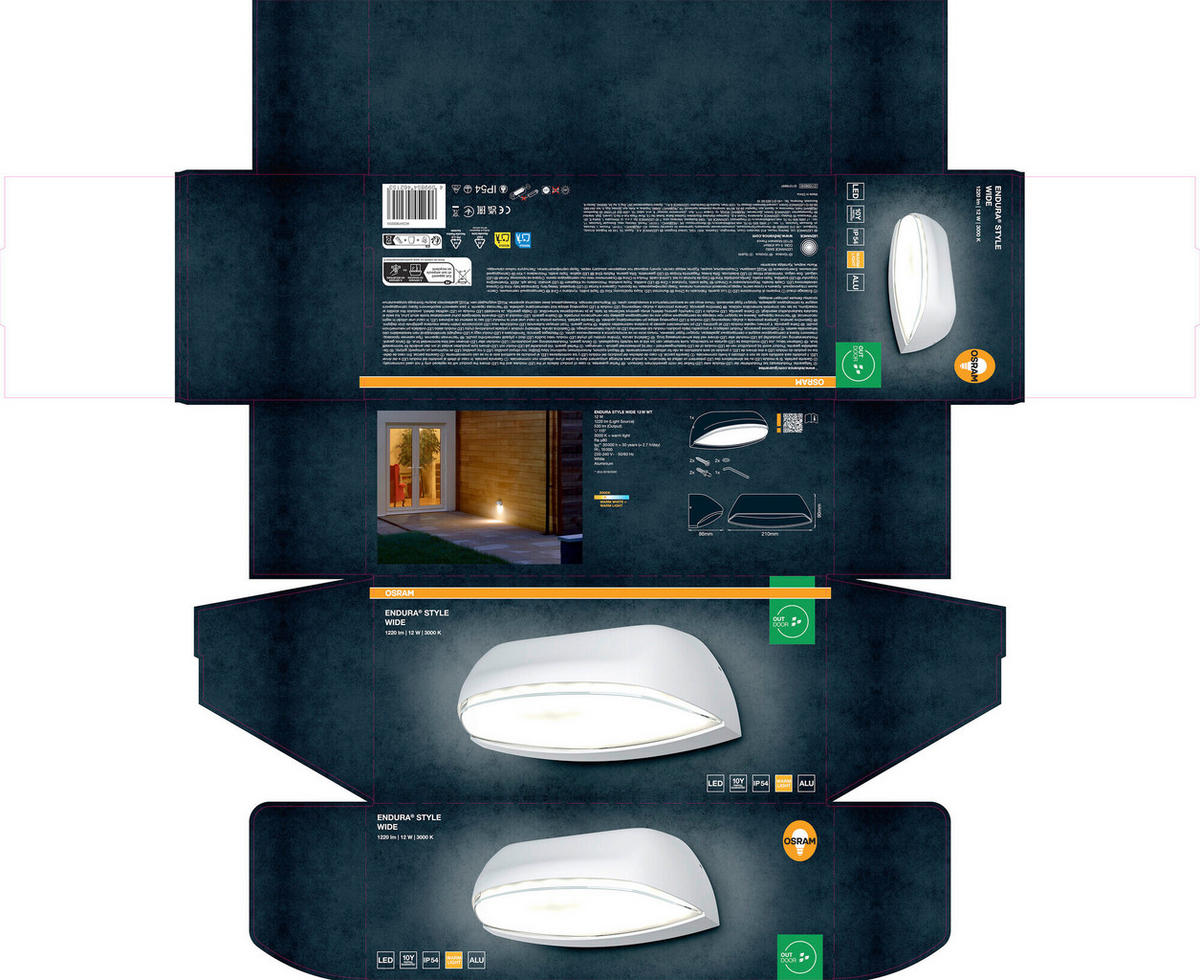 LED-AUßENLEUCHTE 8,6/21/9 cm   - Weiß, Basics, Kunststoff/Metall (8,6/21/9cm) - Osram