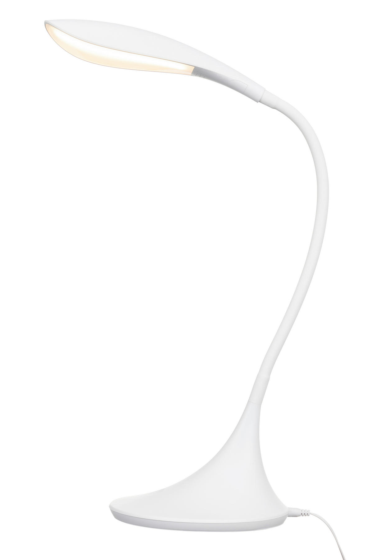 LAMPA NA PÍSACÍ STÔL, dotykový stmievač, 22/17/37,5 cm - biela, Basics, plast (22/17/37,5cm) - Novel