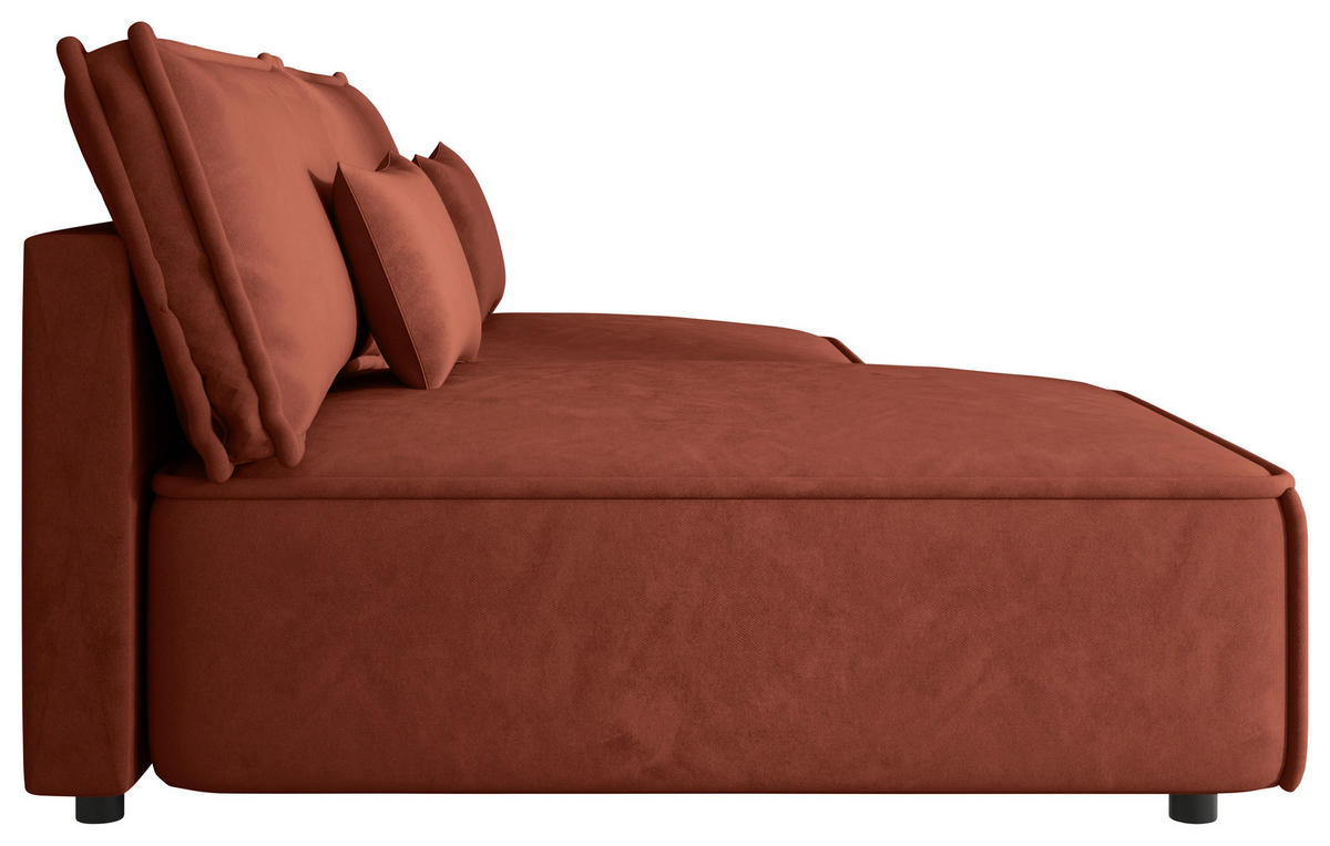 ECKSOFA Terracotta Webstoff Zierkissen, Rückenkissen, Rücken echt  - Terracotta/Schwarz, MODERN, Kunststoff/Textil (153/200cm) - Xora